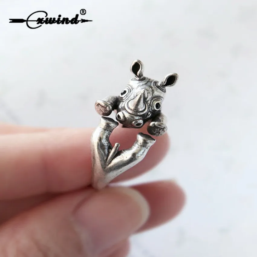 Женское кольцо для влюбленных Cxwind обручальное с Носорогом на каждый день