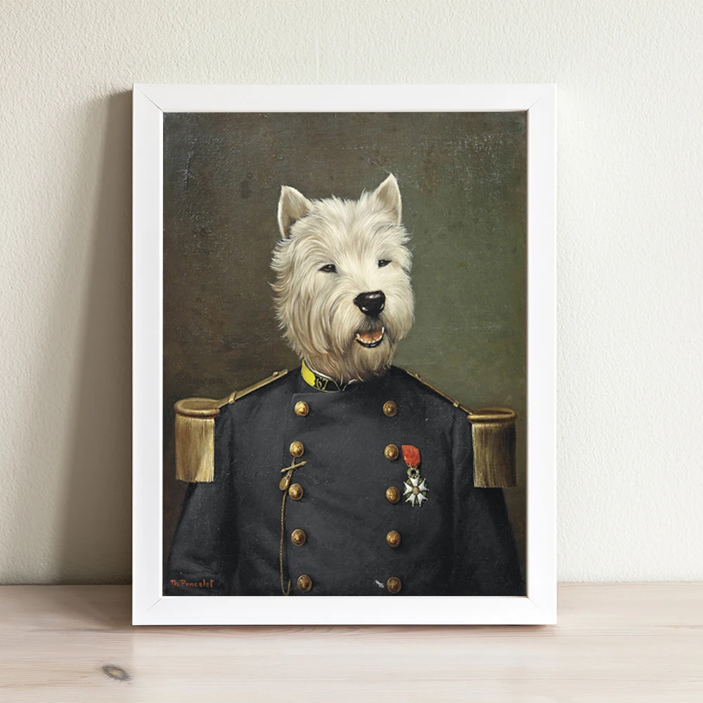 Allenjoy Забавный художественный постер униформа для головы собаки портрет милые