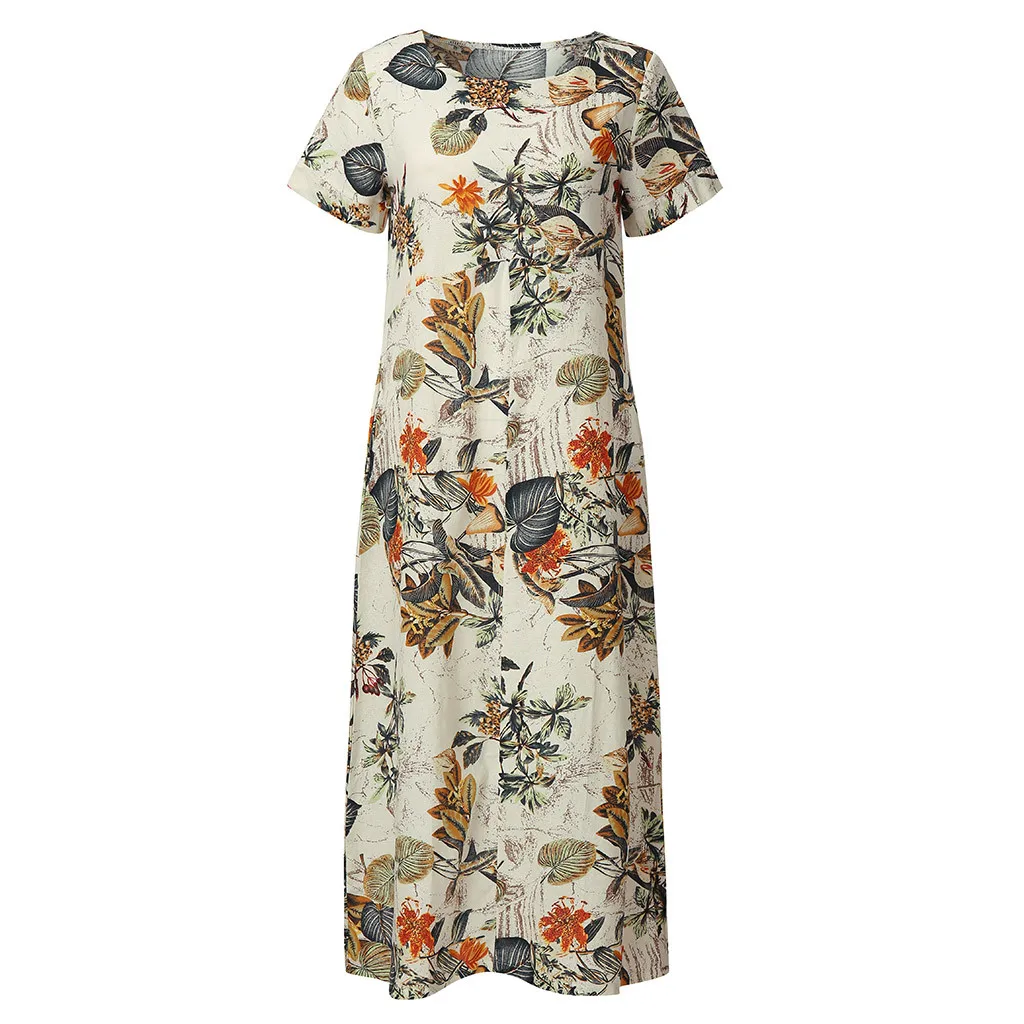 Модное летнее платье 2019 женские винтажные платья в стиле бохо с цветочным