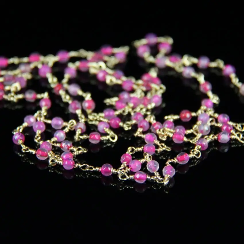 Новый стиль! 4 мм проволока обернутая бисером цепи позолоченный браслет в виде