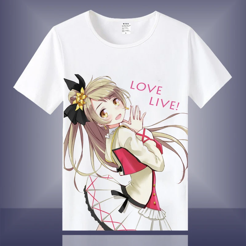 Унисекс аниме Cos LoveLive! Повседневная хлопковая Футболка с принтом Кодори минами