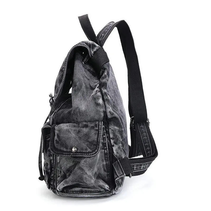 Классический Джинсовый Рюкзак bBig синего цвета винтажная модная холщовая