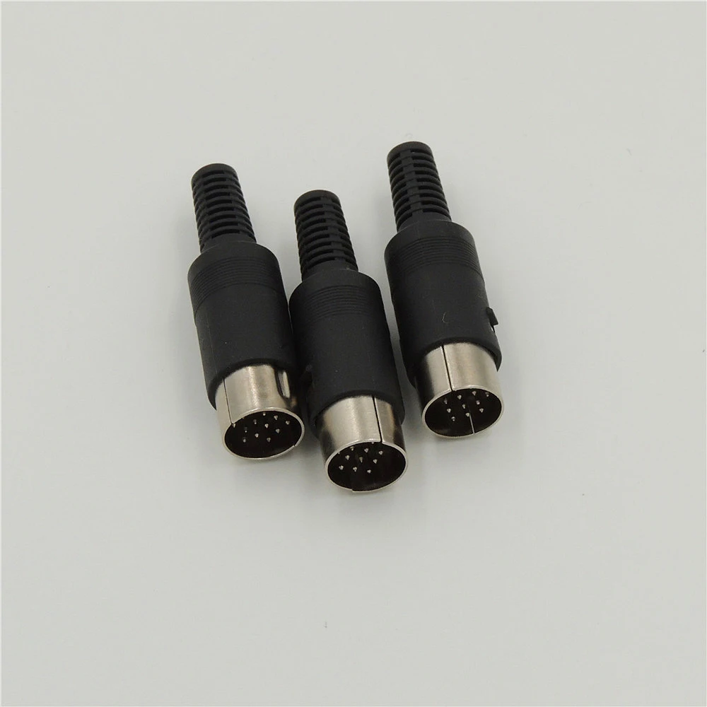 Conector de Áudio av de 13 Pinos Conector Preto de 13 Pinos Din com Plugue Macho para Solda 20 Peças
