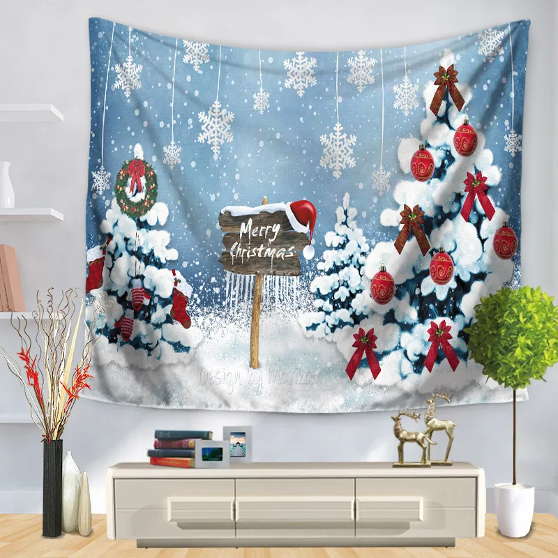 RUBIHOME настенный гобелен 3D дизайн Рождество снег домашний декор пляжное полотенце