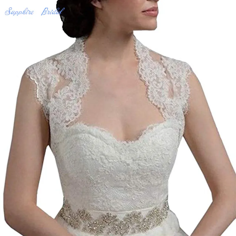 Женское кружевное болеро с коротким рукавом и открытой спиной свадебное