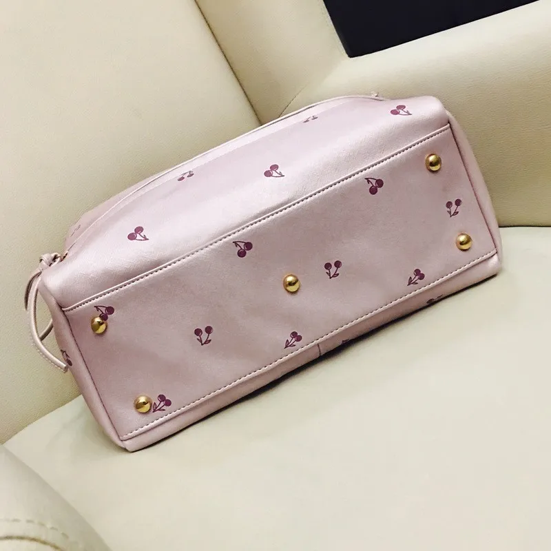 Tinkin Новое поступление большая женская сумка на плечо с модным принтом вишневая