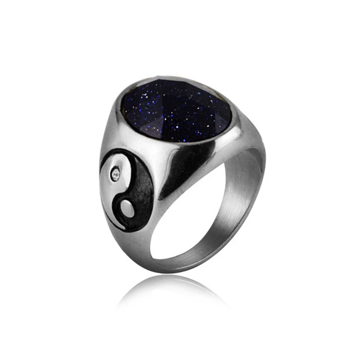 Мужское Винтажное кольцо Yin Yang Tai Chi 2 цвета серебряное Золотое подарочное
