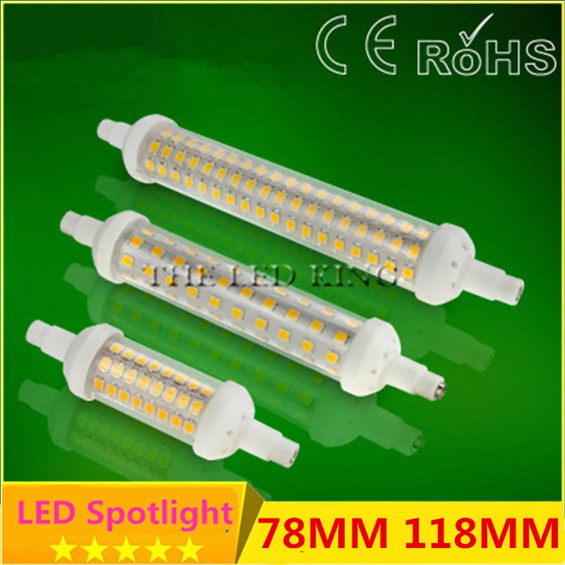 R7S 12 Вт 15 24 SMD 2835 78 мм 118 135 Светодиодная лампа 220 В Кукуруза энергосберегающий