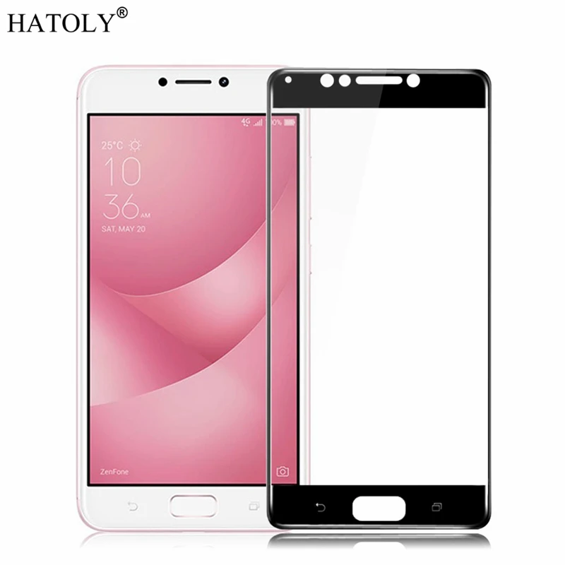 Black 2 шт. закаленное Стекло для Asus Zenfone 4 Max ZC520KL Экран пленка на весь экран Zenfone 4 Max ZC520KL 3D изогнутая Защитная пленка с закругленными краями HATOLY - Цвет: Black