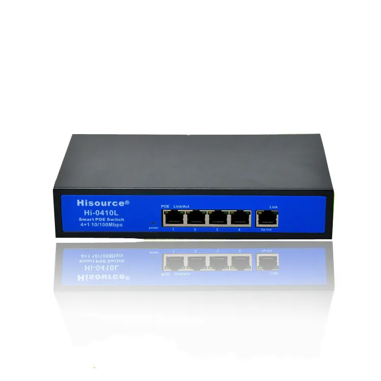 Switch de Rede Poe com 5 Portas Padrão Empilhável 10 – 100mbps Ethernet 4 Poe