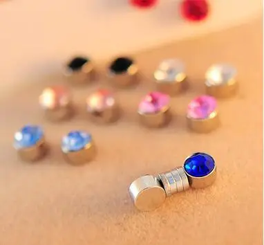 ed 005 2018 new crystal non-perforated heart-shaped cross-shaped round magnet suction ear male female punk non-pierced earrings | Украшения