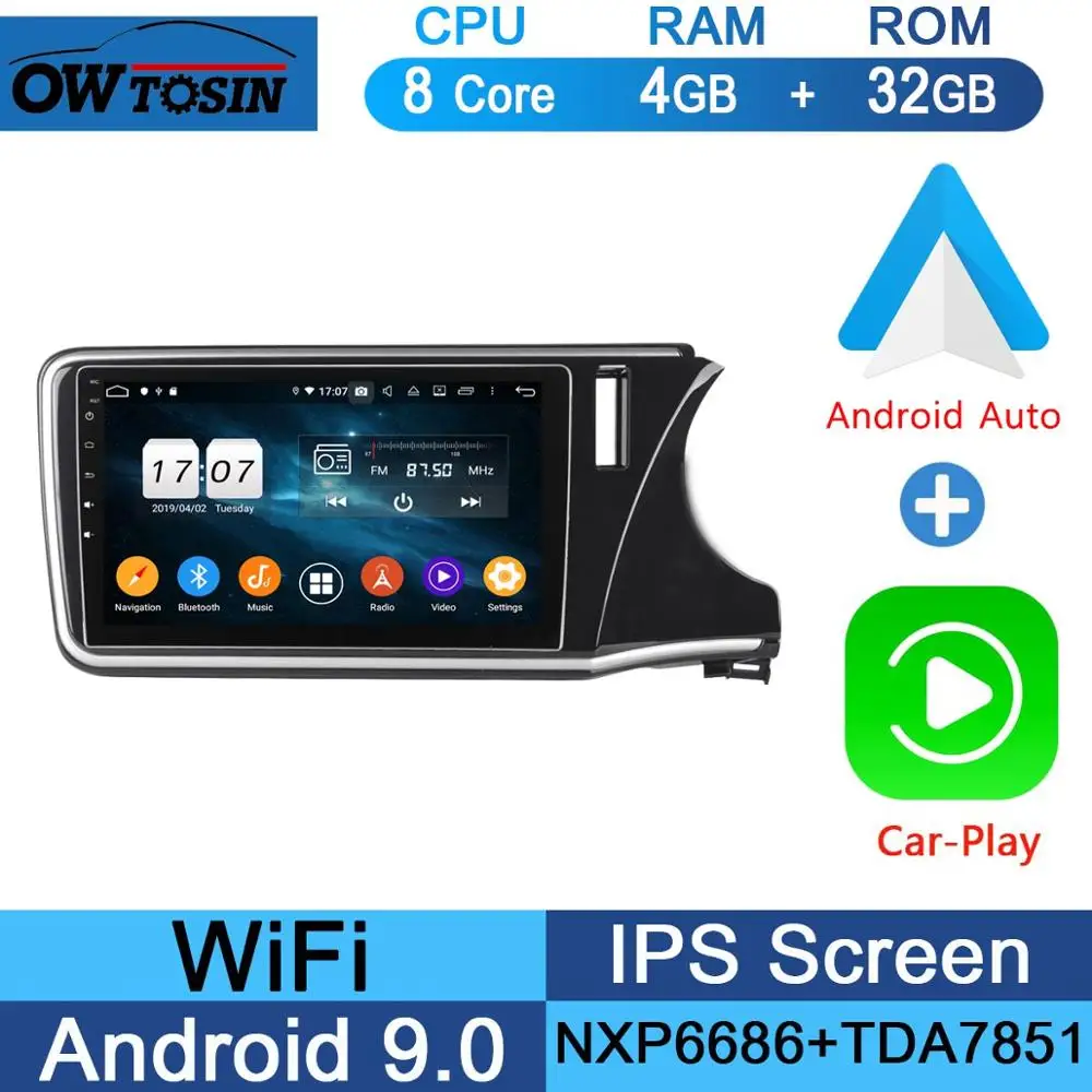 32G CarPlay Android 10," ips Android 9,0 8 Core 4G Оперативная память+ 64G Встроенная память автомобильный dvd-радиоплеер gps для Honda City DSP CarPlay попугай BT - Цвет: 32G CarPlay Android