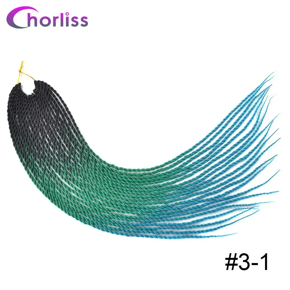 Chorliss, 24 дюйма, мягкие, вязанные крючком косички, черный, коричневый, синтетические волосы, косички, Сенегальские, крученые, канекалон, наращивание волос, мятный, зеленый - Цвет: #99