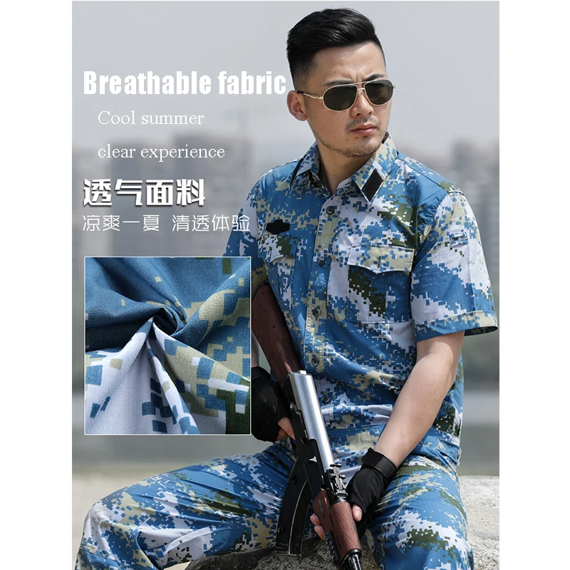 Military Hunting Uniforms Adventure Tactical Short-sleeved+Shorts SWAT Shooting Suits Army Training Clothes Camouflage Trousers | Спорт и