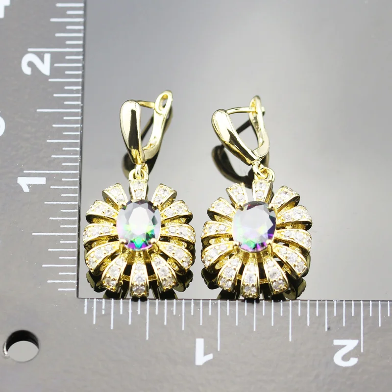 Высокое качество золото Цвет Ювелирные наборы для Для женщин свадебные с