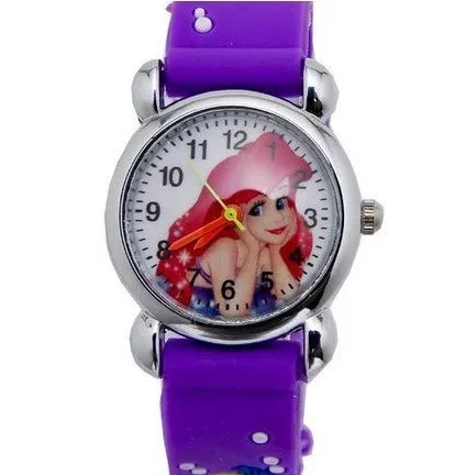 Бесплатная доставка Новые 3D Мультяшные детские часы милые Русалочки 1 шт./лот