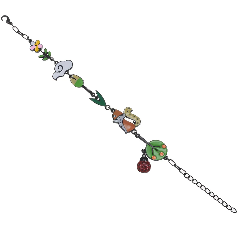 Yhpup индивидуальный французский бренд милый браслет с эмалью белка цветы шелухи