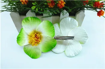 30 Green Foam Hawaiian  flower  Hibiscus Flower bridal hair clip 9cm