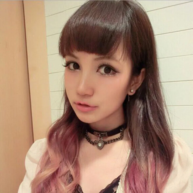 Женское колье чокер из ПУ кожи черное ожерелье в готическом стиле с подвеской