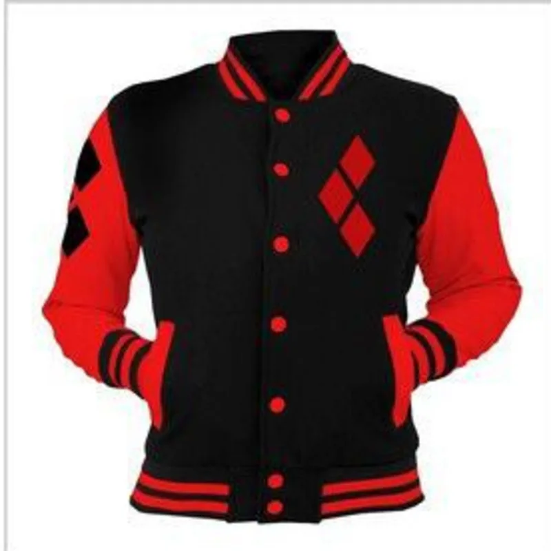 Модные женские свитшоты с принтом Харли Куинн повседневные бейсбольные топы