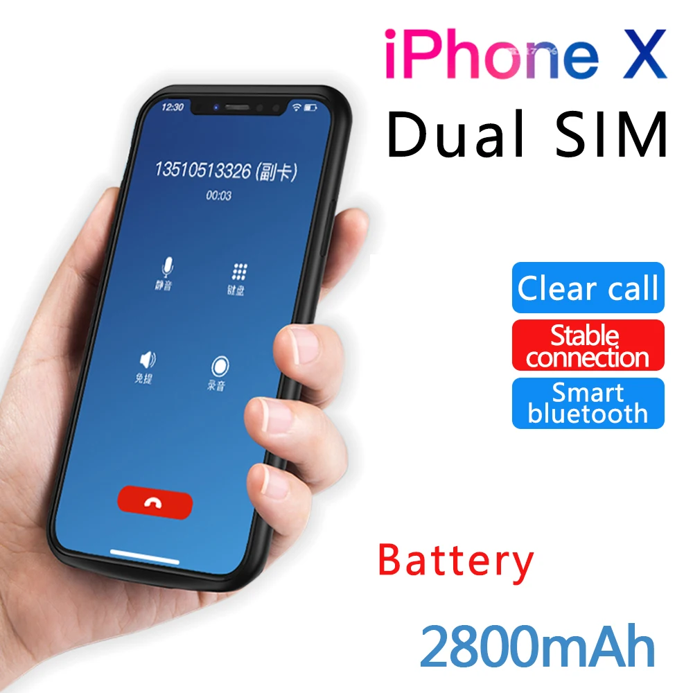 2020 для iPhone X/XS с двумя SIM картами двойной резервный Bluetooth адаптер резиновой рамкой