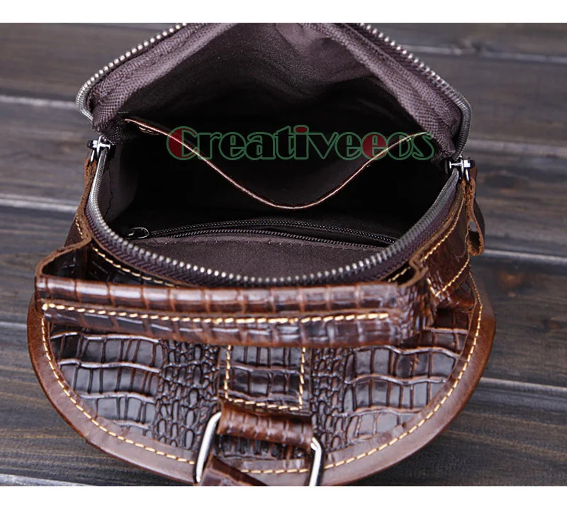 Мужская винтажная дорожная сумка-мессенджер из натуральной кожи с крокодиловым
