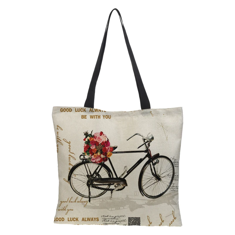 2019 винтажная женская сумка с принтом масляной живописи льняные сумки-тоуты