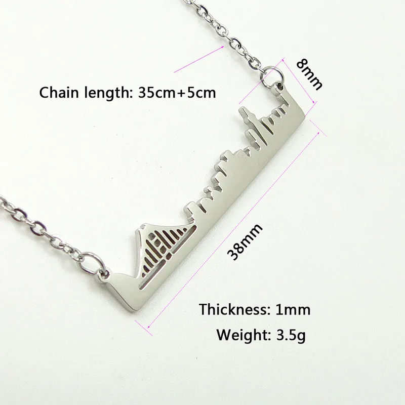DICAYLUN Stainless Steel Landscape Necklace City San Francisco Skyline Fashion Choker Cityscape Chain Jewerly Minimalist Gifts |