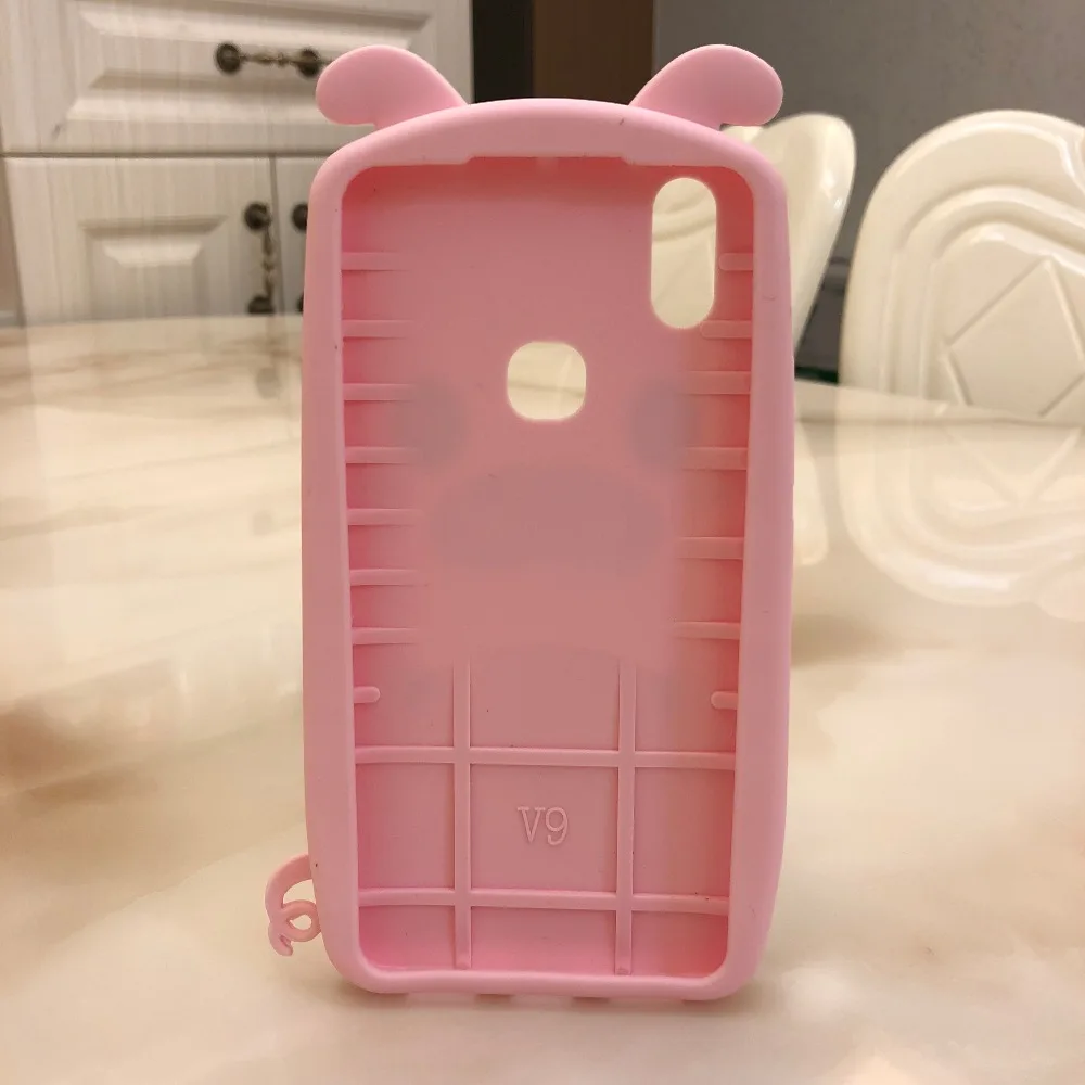 Розовый поросенок ЧЕХОЛ ДЛЯ Vivo V 9 Vivo Y85 случае 3D кремния мультфильм Soft Phone обложка чехол для естественных v9