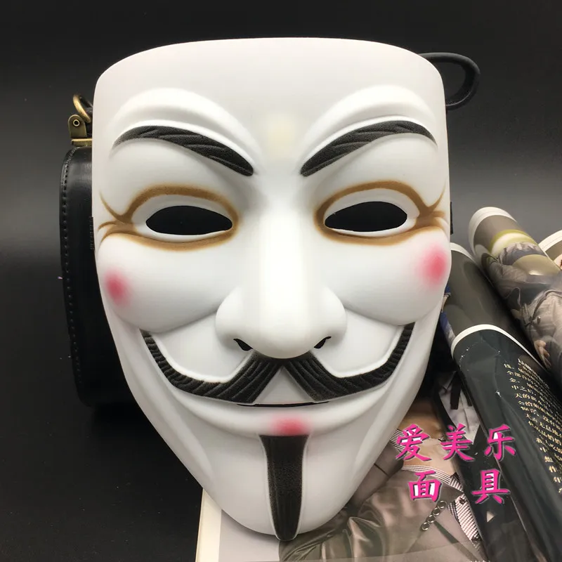 V для Vendetta полная маска лица взрослых мужчин 17*21 см красочные Хэллоуин косплей маскарадные вечерние