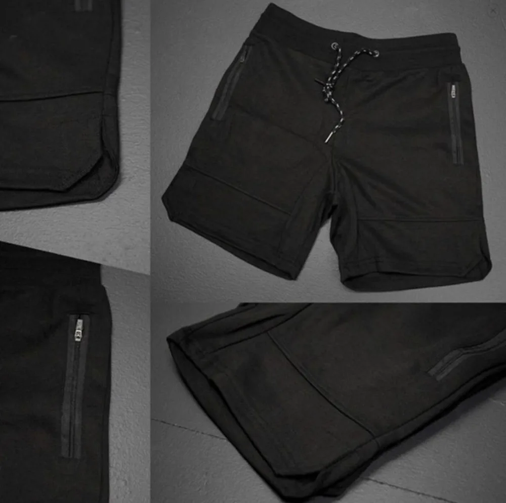 OA для мужчин's повседневное Классический Fit Хлопок эластичный Jogger тренажерный зал шорты для женщин талии молния карманы