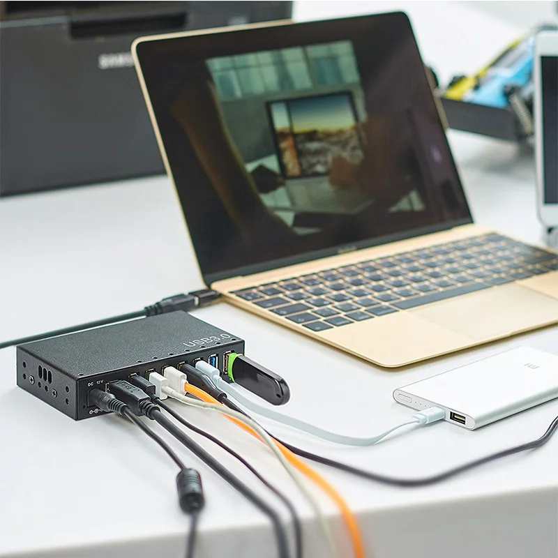 Новый USB концентратор Sipolar 3 0 с адаптером питания алюминиевый 7 портовый для