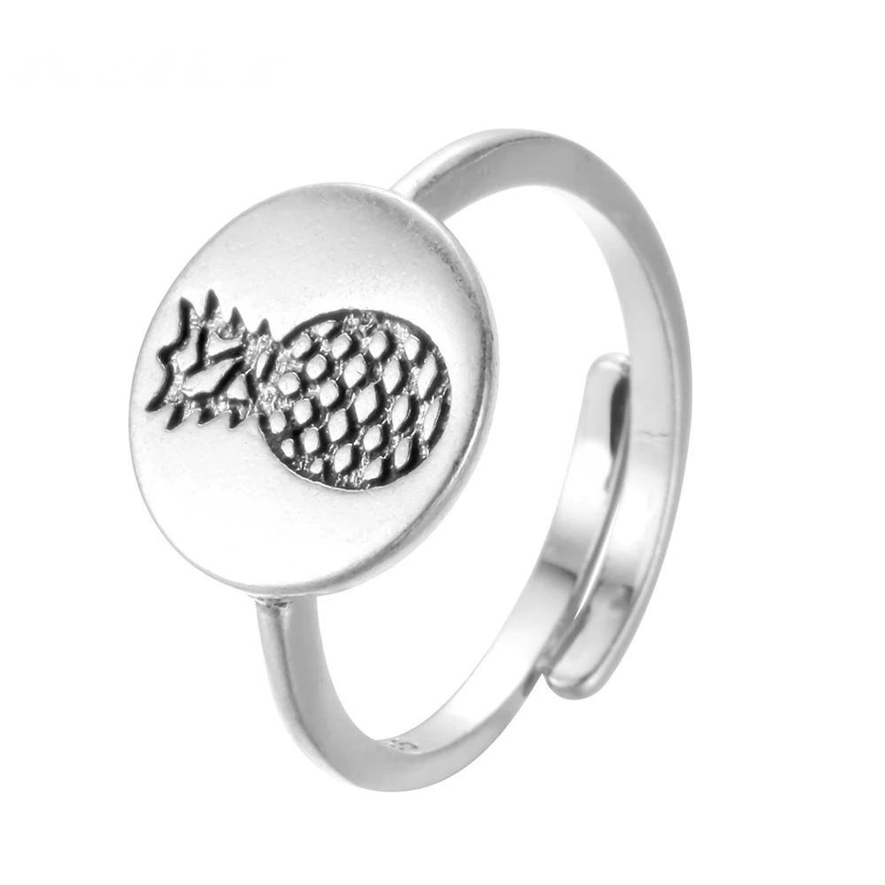 Cxwind ретро кольцо с ананасом фруктовый узор в форме открытия обручальные кольца