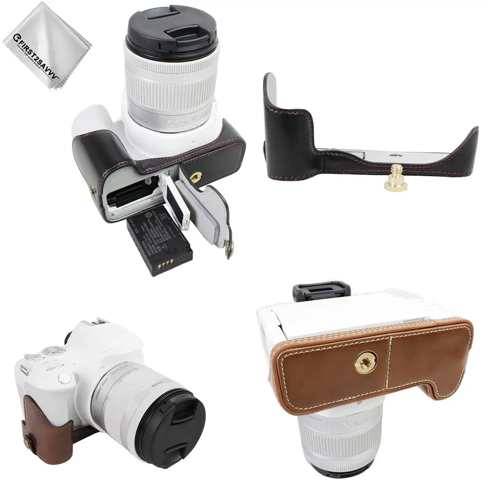 Чехол для цифровой камеры из ПУ кожи чехол с ремешком Canon EOS 200D 250D Rebel SL2 SL3 KISS X9 18-55