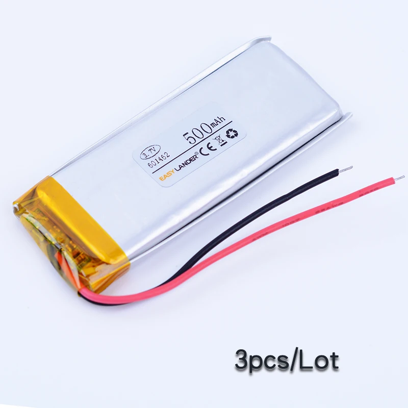 

3pcs/Lot 601462 3.7V 500mAh Rechargeable Lithium Li Polymer Li-ion Battery For mp3 mp4 DVR GPS PDA bluetooth Speaker toys 601560