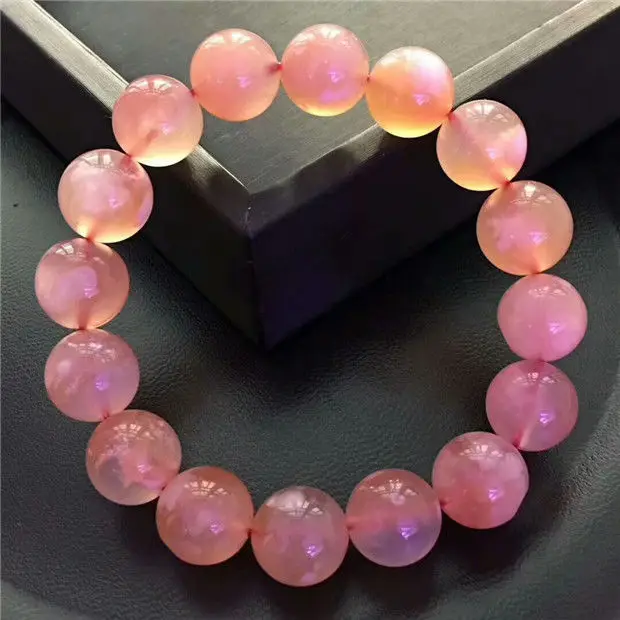 

Natural Crystal Bracelet Madagascar Cherry Agate Round Beads 11.4mm AAAAA