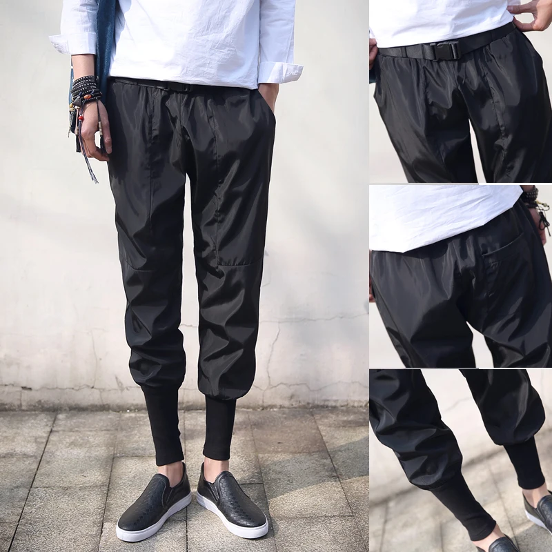 

Male summer fashion punk all-match harem pants boot cut jeans personalized skinny pants