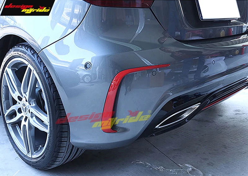 W176 задней губ ABS красный сзади бамперные трости для Mercedes BenzA180 A200 A250 A45 AMG посылка 2013- задний спойлер обрезки