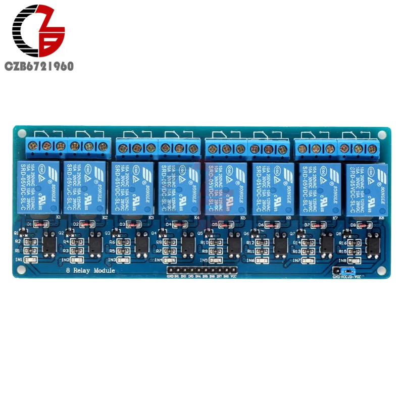 5 в постоянного тока 8 канальный релейный модуль плата с оптомуфтой для Arduino умный