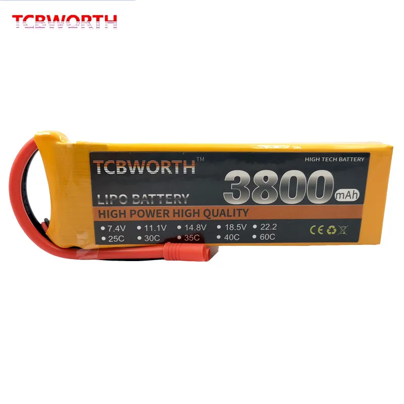 2S RC Lipo Батарея 7,4 v 1100 1800 2800 3800 4200 5200 мА/ч, 25C 35C для RC игрушки самолет вертолет Дрон автомобиля 7,4 V Батарея LiPo AKKU
