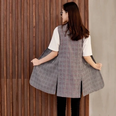 Женский осенне весенний модный жилет Женская офисная одежда длинный Женское