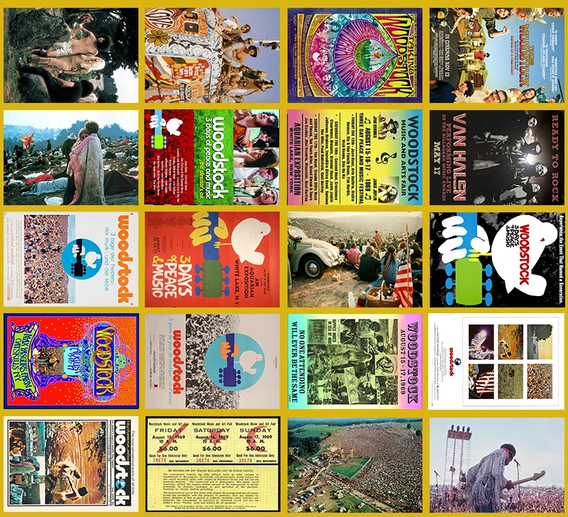 Ручная работа рок группа Woodstock Rock Festival Классическая серия стикер 20/шт ПВХ