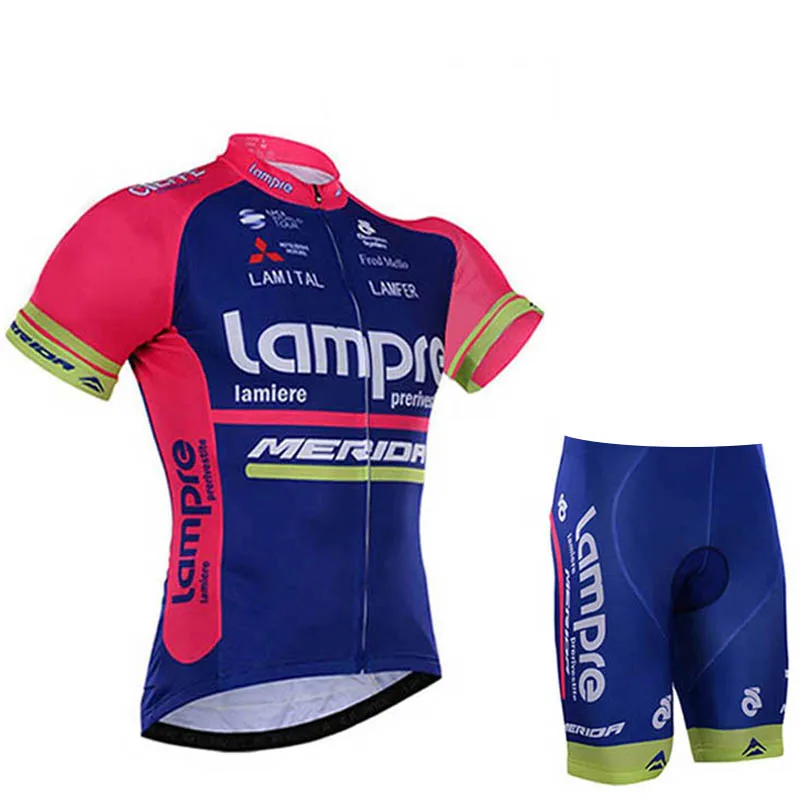 Триатлон Lampre бренд Велоспорт Джерси Набор мотобайк велосипед велотренажер