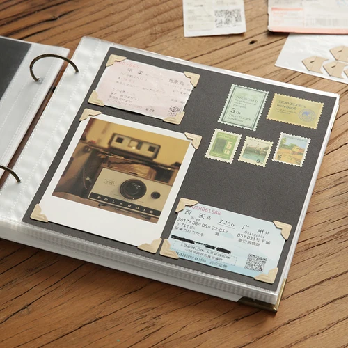 DIY семейная память Скрапбукинг альбомы Свадебный фотоальбом Polaroid защитная пленка фотоальбом скрапбук - Цвет: black sheets album