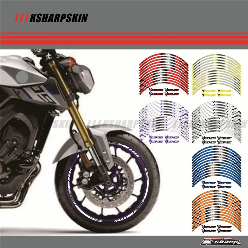 Motorcycle Wheel Rim Decals Reflective Stickers Stripes For Yamaha MT-09 | Автомобили и мотоциклы