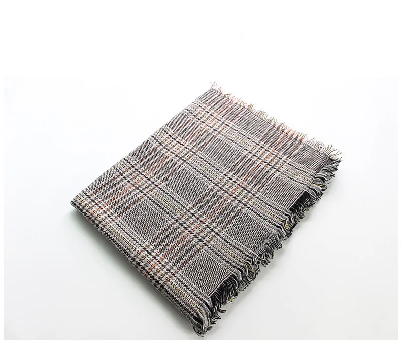 

acrylic plaid fashion soft scarf for women