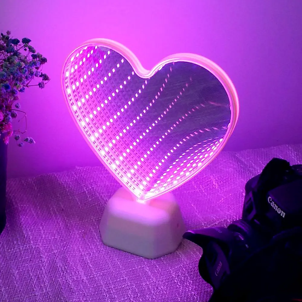 Зеркальные ночные светильники 3D LED туннель многоцветный Спальня праздничное