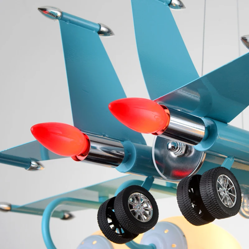 LED Airplane Featured Lighting for Children Kids Baby Bedrooom Artistic Stainless Steel Pendant Lights Hanging Lamp Hanglamp | Лампы и