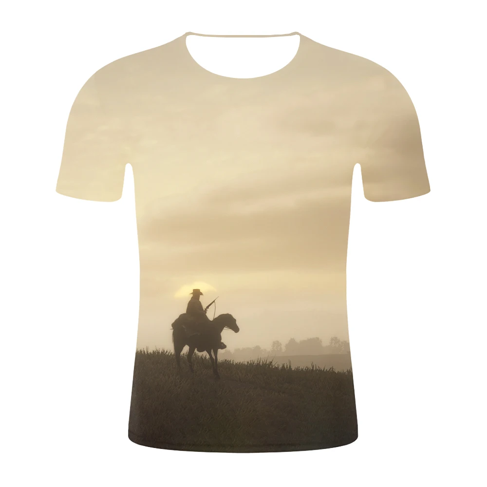BTS 3D красные изображения из фильма Red Dead Redemption 2 футболки для мужчин новая