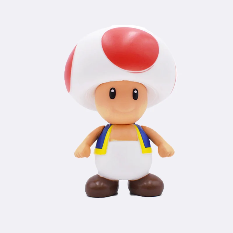 toad 13 см Super Mario Bros Bowser Luigi Koopa Йоши Марио уарио производитель Odyssey Donkey Kong Toad ПВХ Фигурки Модели кукол игрушки - Цвет: toad